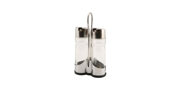 Genware Oil & Vinegar Set With Stand