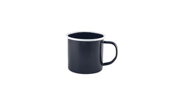 Enamel Mug Black with White Rim 36cl/ 12.5oz