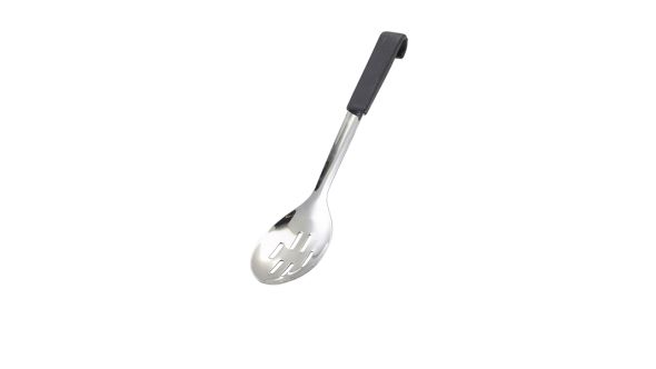 GenWare Black Handled Slotted Serving Spoon 34cm