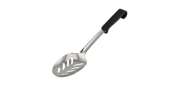 Genware Plastic Handle Spoon Slotted Black
