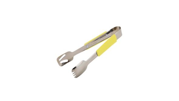 Genware Plastic Handle Buffet Tongs Yellow