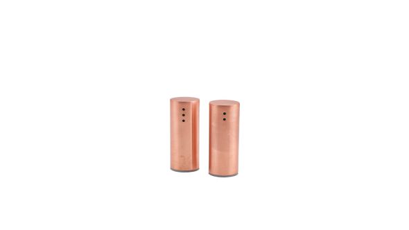 Copper Plated Straight Sided Salt & Pepper Set 7.5cm