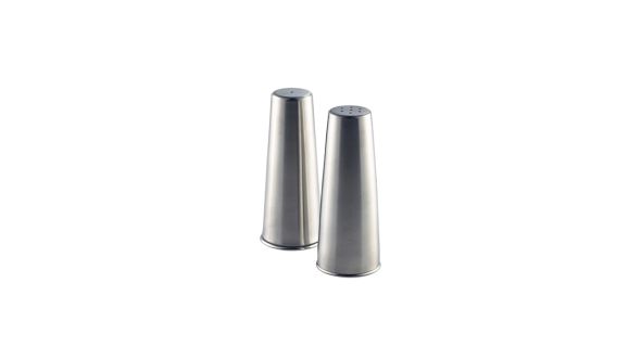 Genware Stainless Steel Conical Salt & Pepper Set