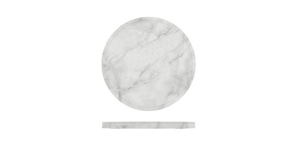 White Marble Agra Melamine Round Slab 28.5cm