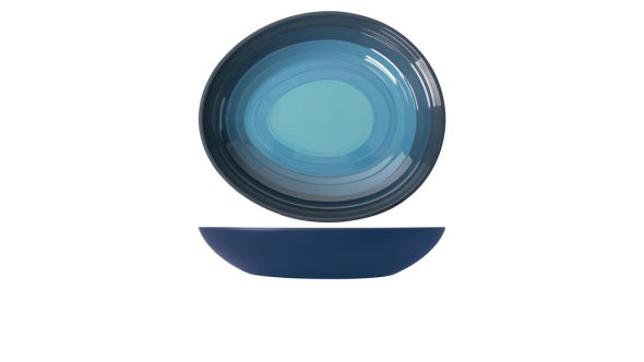 Azure Blue Atlantis Melamine Oval Bowl 38 x 32.5 x 7cm