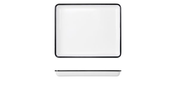 Black/ White Melamine Athens GN 1/2 Tray 32.5 x 26.5cm