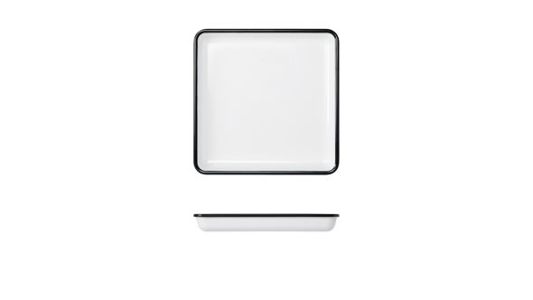 Black/ White Melamine Athens Square Tray 25cm