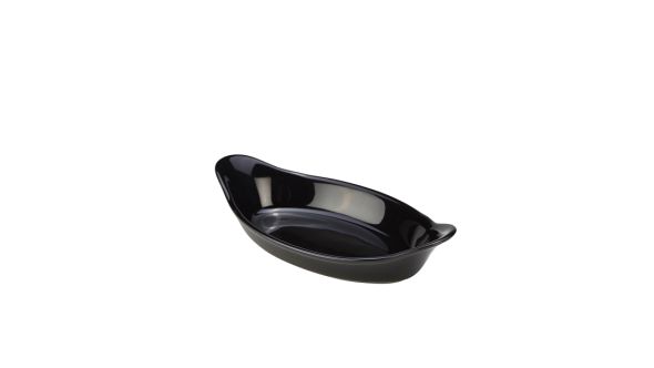 GenWare Stoneware Black Oval Eared Dish 16.5cm/ 6.5"