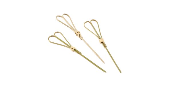 Bamboo Heart Shape Looped Wooden Skewers 12cm (100pcs)