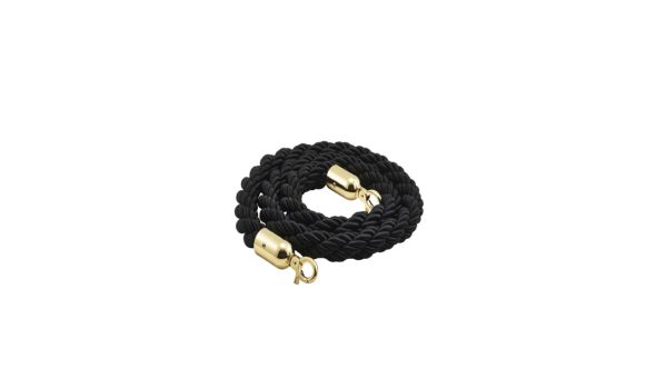 Barrier Rope Black- Brass Plated Ends