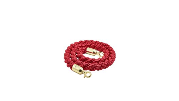 Barrier Rope Red- Brass Plated Ends