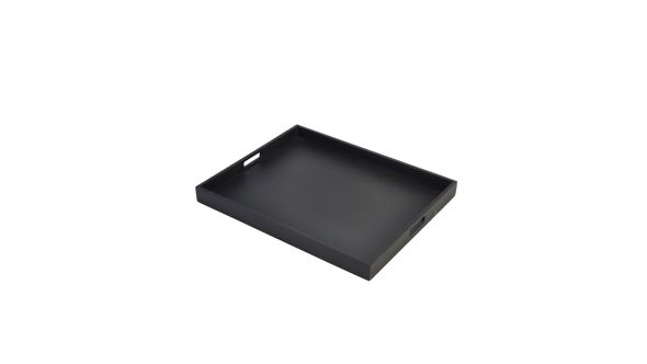 Solid Black Butlers Tray 49 x 38.5 x 4.5cm