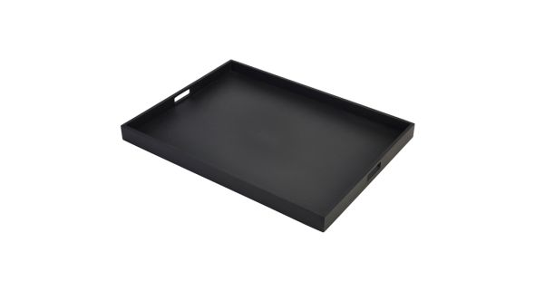 Solid Black Butlers Tray 64 x 48 x 4.5cm