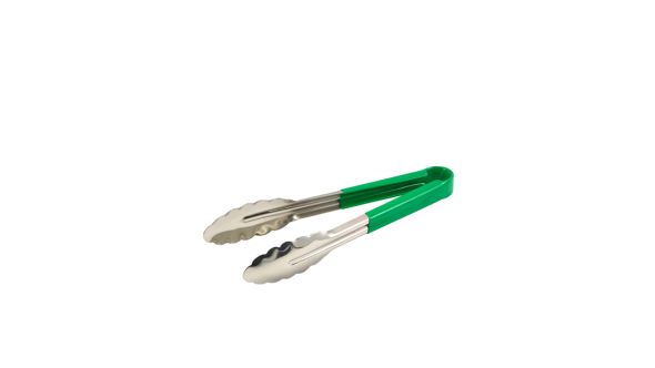 Genware Colour Coded S/St. Tong 23cm Green