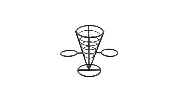 Genware Serving Cone 2 Ramekin Well 21.5cm