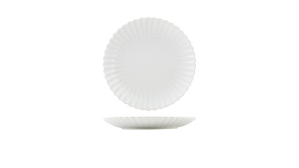 Incise Porcelain Scalloped Coupe Plate 26cm