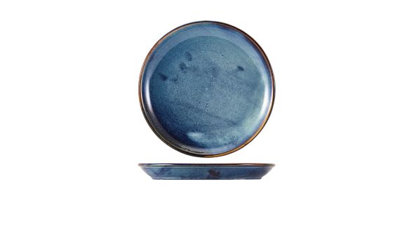 Terra Porcelain Aqua Blue Coupe Plate 24cm