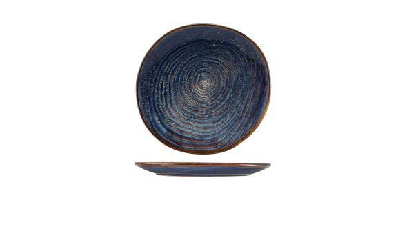 Terra Porcelain Aqua Blue Organic Plate 25cm