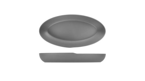 Grey Copenhagen Oval Melamine Deep Dish 55 x 27.5 x 7.5cm