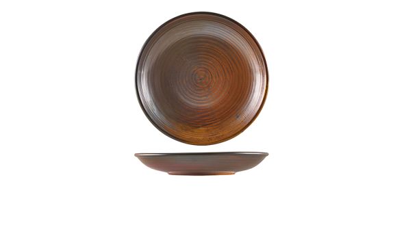 Terra Porcelain Rustic Copper Deep Coupe Plate 25cm