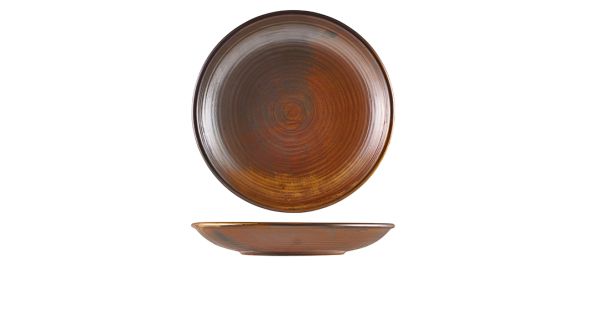 Terra Porcelain Rustic Copper Deep Coupe Plate 28cm