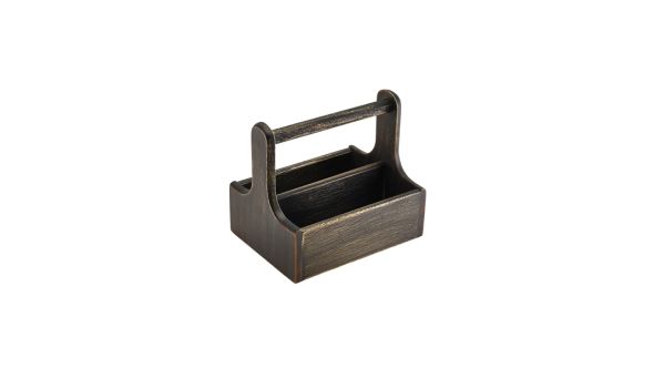 Medium Black Wooden Table Caddy
