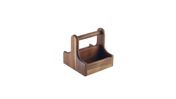 Small Dark Wood Table Caddy