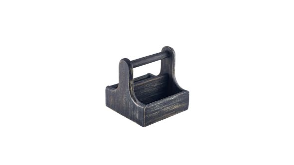 Small Black Wooden Table Caddy
