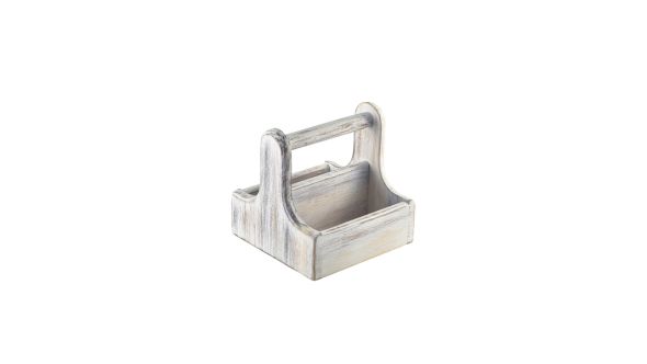 Small White Wooden Table Caddy