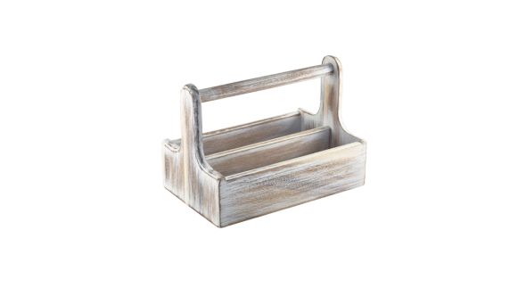 White Wooden Table Caddy