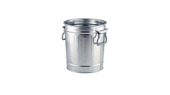 Miniature Galvanised Bin 14x12x15cm