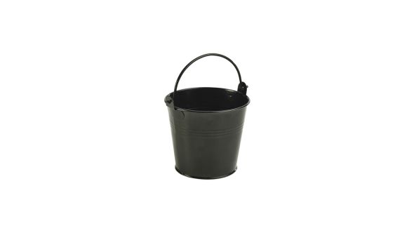 Galvanised Steel Serving Bucket 10cm Dia Black