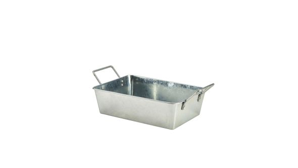 Galvanised Steel Rectangular Serving Bucket 24 x 16.7 x 7cm