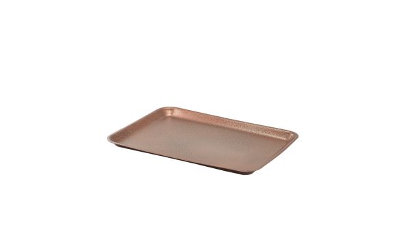 Galvanised Steel Tray 31.5x21.5x2cm Hammered Copper