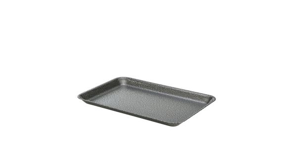 Galvanised Steel Tray 31.5x21.5x2cm Hammered Silver