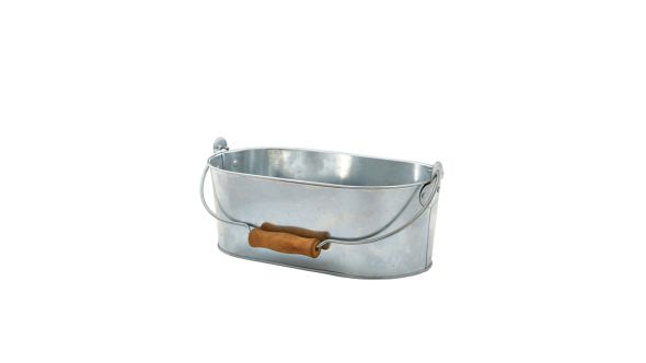Galvanised Steel Oval Table Caddy 28x15.5x10cm