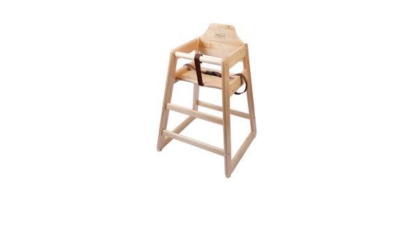 Wooden High Chair - Light Wood