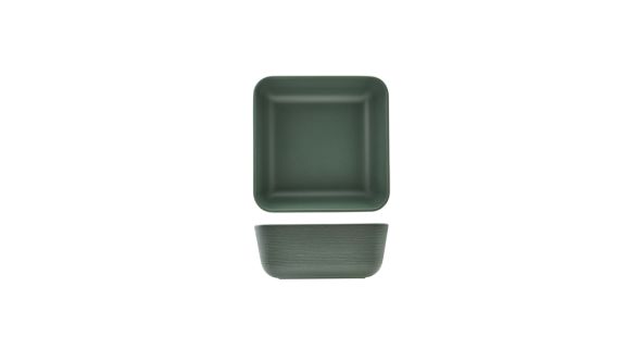 GenWare Melamine Green Jute Square Buffet Bowl 25cm