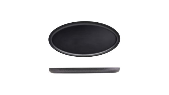 GenWare Melamine Black Jute Oval Dish 47.5 x 23.8 x 3.5cm