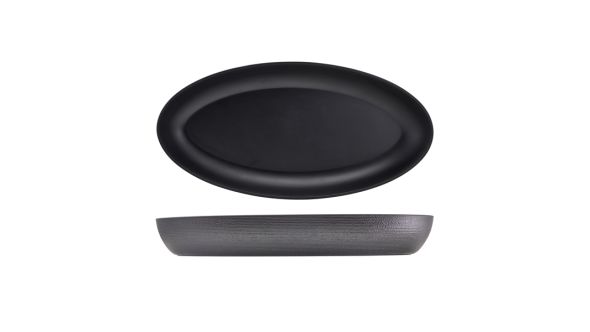 GenWare Melamine Black Jute Deep Oval Dish 55 x 27.5 x 7.5cm