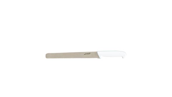 Genware 12'' Slicing Knife White (Serrated)