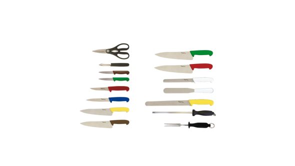 15 Piece Colour Coded Knife Set + Knife Case