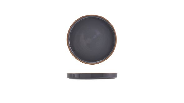 GenWare Kava Dark Grey Stoneware Presentation Plate 18cm