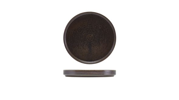 Terra Porcelain Black Low Presentation Plate 18cm