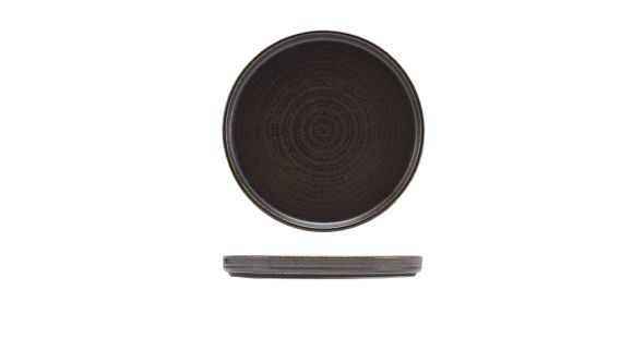 Terra Porcelain Black Low Presentation Plate 21cm