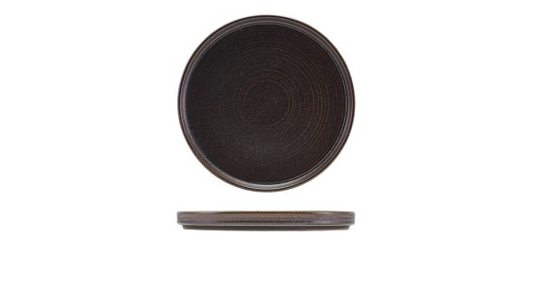 Terra Porcelain Black Low Presentation Plate 25cm