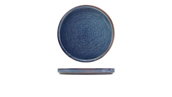 Terra Porcelain Aqua Blue Low Presentation Plate 25cm