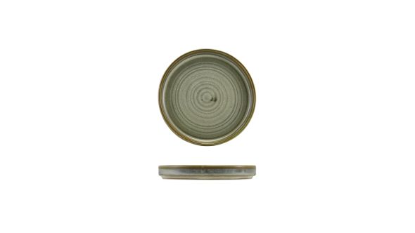 Terra Porcelain Matt Grey Low Presentation Plate 14cm