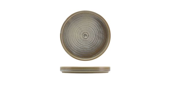 Terra Porcelain Matt Grey Low Presentation Plate 18cm