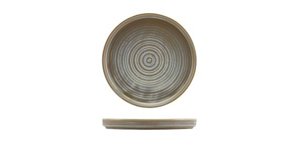 Terra Porcelain Matt Grey Low Presentation Plate 21cm